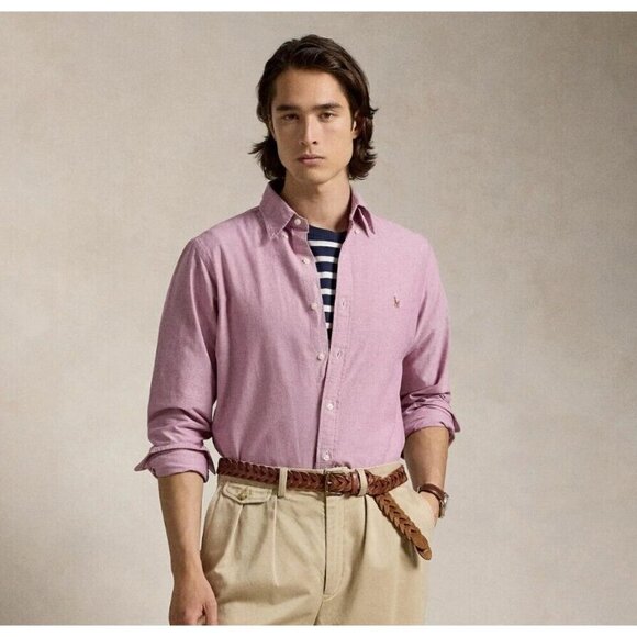 Polo Ralph Lauren Purple Classic Solid Button-Down Oxford Shirt Mens Size 16.5 - Picture 1 of 6